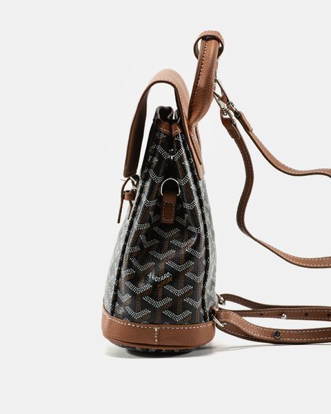 Рюкзак Goyard Alpin Mini Backpack in Leather Black&Tan 0368 фото