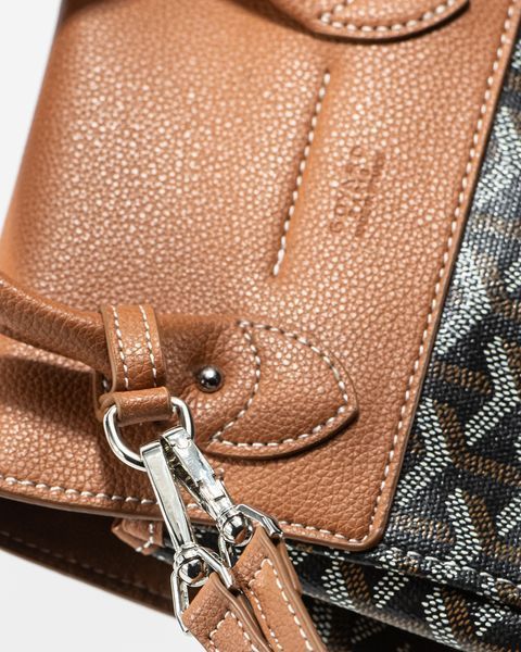 Рюкзак Goyard Alpin Mini Backpack in Leather Black&Tan 0368 фото