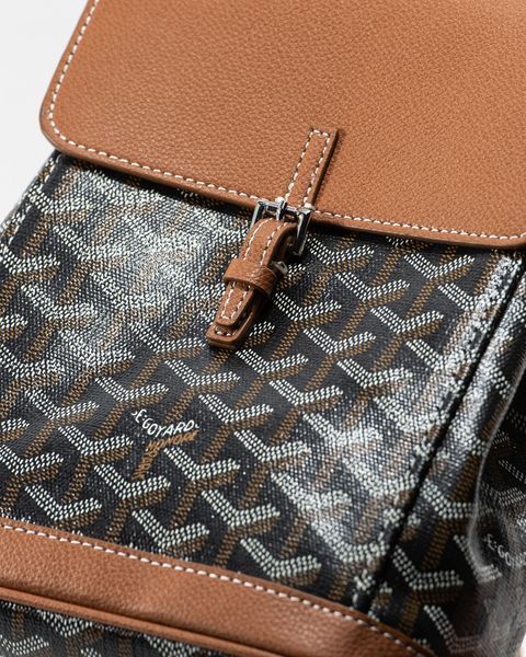 Рюкзак Goyard Alpin Mini Backpack in Leather Black&Tan 0368 фото