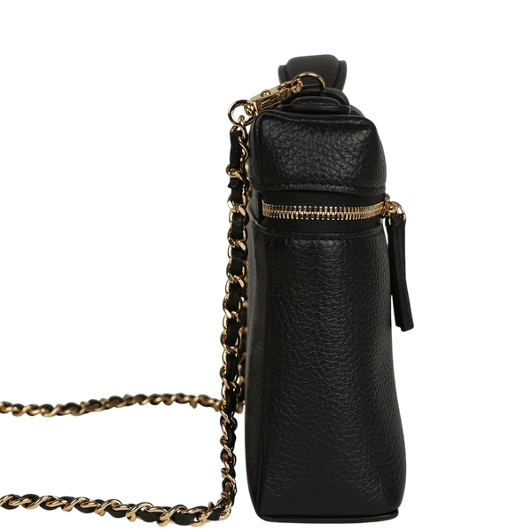 Сумка Chanel Large Supple Top Handle Slim Vanity Case with Chain in Black Grained Leather with Gold Hardware Premium Quality 3985 фото