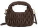 Сумка Miu Miu Wander Matelass&eacute; Suede Hobo Bag in Dark Brown 17048 фото 2