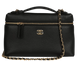 Сумка Chanel Large Supple Top Handle Slim Vanity Case with Chain in Black Grained Leather with Gold Hardware Premium Quality 3985 фото 1