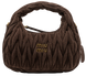 Сумка Miu Miu Wander Matelass&eacute; Suede Hobo Bag in Dark Brown 17048 фото 1