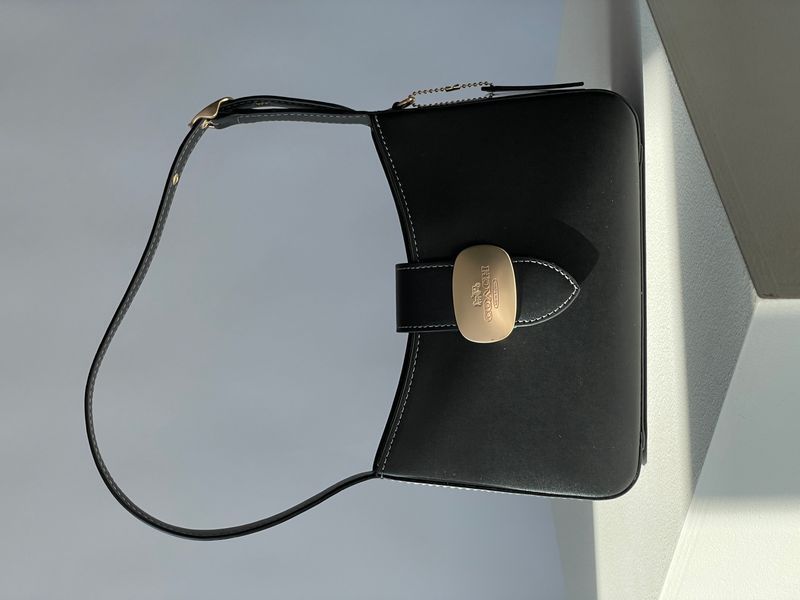 Cумка Coach Eliza Shoulder Bag in Black Leather 99328 фото