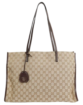 Сумка Gucci Londra Large Tote Bag in Sand and Dark Brown GG Supreme Canvas with Gold Hardware Premium Quality 1615 фото