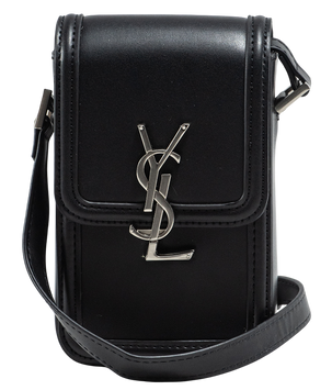Сумка Saint Laurent Solferino Mini Bag in Smooth Black Leather 0195 фото