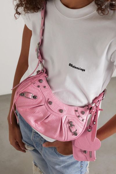 Cумка Balenciaga Le Cagole Shoulder Bag XS in Pink Arena Lambskin/Aged-Silver Hardware 99749 фото