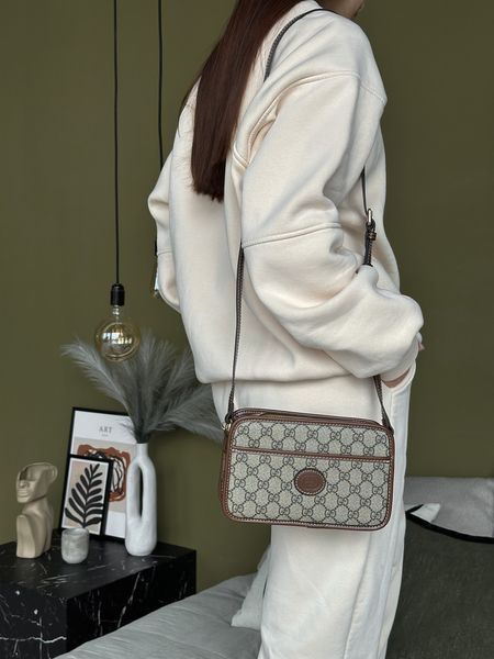 Cумка Gucci Mini Interlocking G Shoulder Bag in GG Supreme Coated Canvas 0349 фото