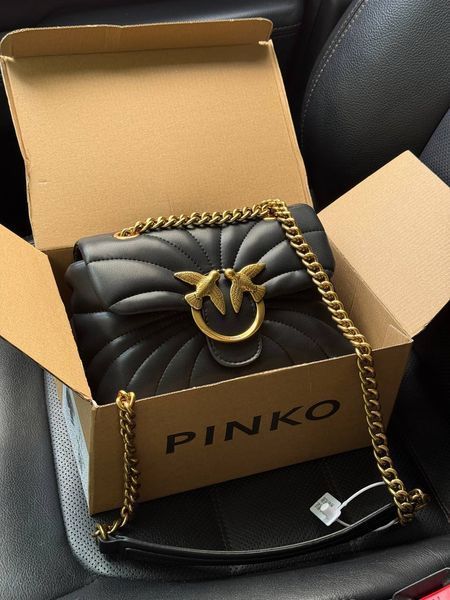 Сумка Pinko Love Bag Puff Butterfly Quilt Black/Gold 1012 фото