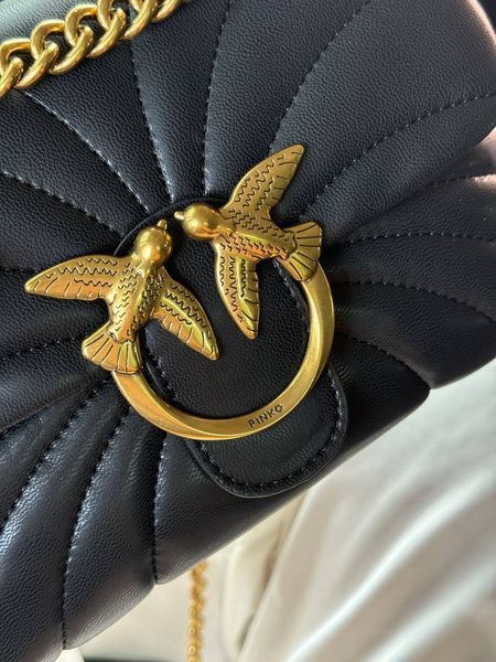 Сумка Pinko Love Bag Puff Butterfly Quilt Black/Gold 1012 фото