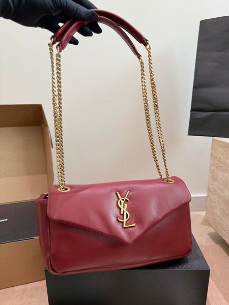 Сумка Saint Laurent Calypso Small Bag in Burgundy Padded Leather/Gold Hardware 3310 фото