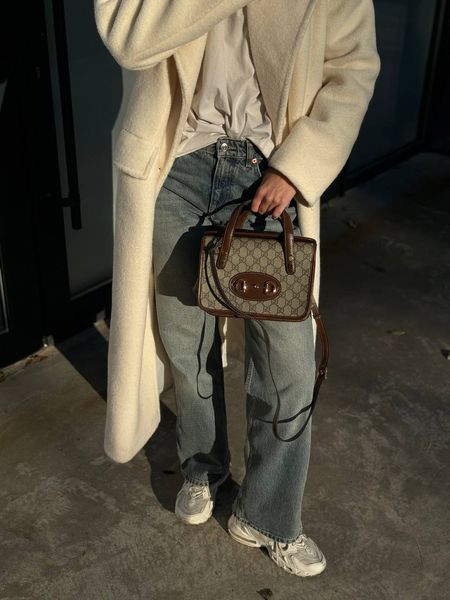 Cумка Gucci Horsebit 1955 Mini Top Handle Bag in Beige and Dark Brown GG Supreme Canvas/Brown Leather Trim 00090 фото