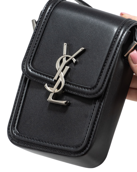 Сумка Saint Laurent Solferino Mini Bag in Smooth Black Leather 0195 фото