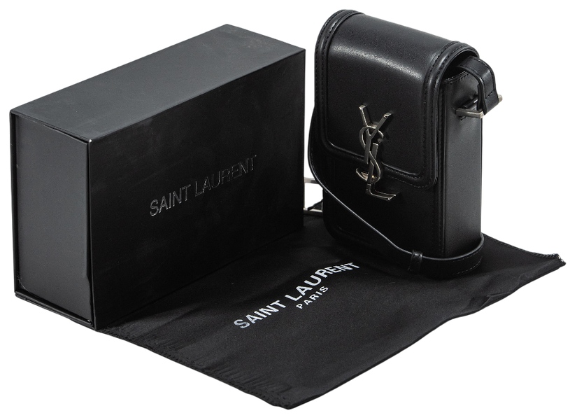 Сумка Saint Laurent Solferino Mini Bag in Smooth Black Leather 0195 фото