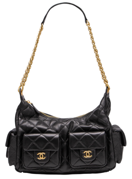 Сумка Chanel 25C Lambskin Shoulder Bag Black/Gold 99934 фото