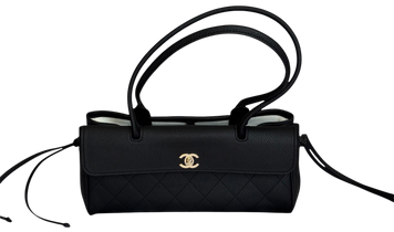 Сумка Chanel Small East West Shopping Bag in Black Grained Calfskin & Gold-Tone Metal 01254 фото