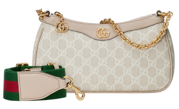 Сумка Gucci Ophidia Small Shoulder Bag in Beige and White GG Supreme Canvas/Gold Hardware 0556 фото