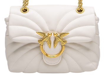 Сумка Pinko Love Bag Puff Butterfly Quilt White/Gold 1012 фото