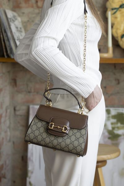 Сумка Gucci Horsebit 1955 Medium Top Handle Bag 0338 фото