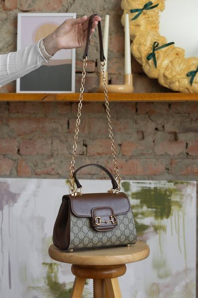 Сумка Gucci Horsebit 1955 Medium Top Handle Bag 0338 фото