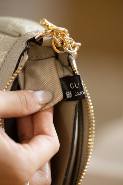 Сумка Gucci Ophidia Small Shoulder Bag in Beige and White GG Supreme Canvas/Gold Hardware 0556 фото