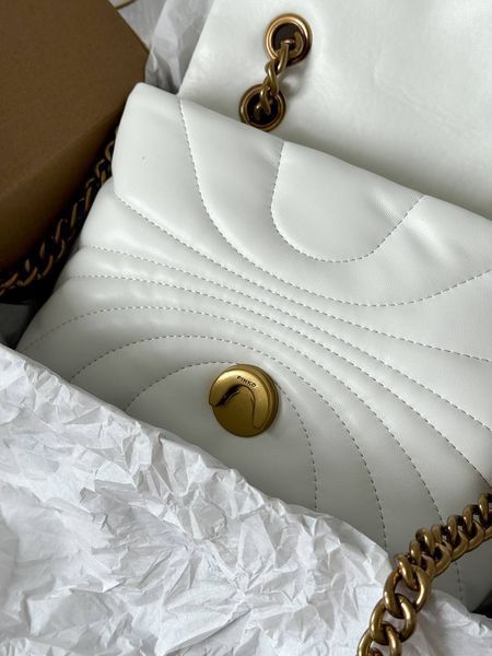Сумка Pinko Love Bag Puff Butterfly Quilt White/Gold 1012 фото