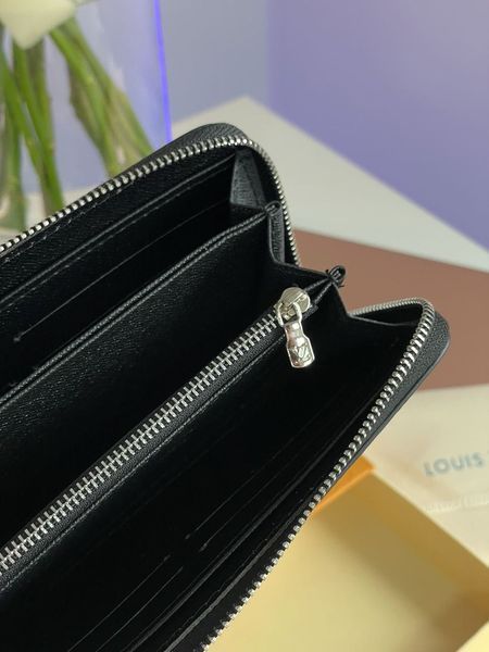 Кошелек Louis Vuitton Zippy Wallet Damier in Black Embossed Leather Premium 88142 фото