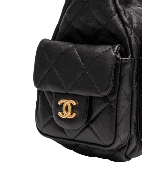 Сумка Chanel 25C Lambskin Shoulder Bag Black/Gold 99934 фото