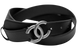 Ремінь Chanel Double CC Classic Slim Leather Belt with Silver Buckle Premium Quality 66146 фото 1