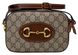 Сумка Gucci Horsebit 1955 Small Camera Shoulder Bag in Beige and Dark Brown GG Supreme Canvas/Brown Leather Trim 7719 фото 1