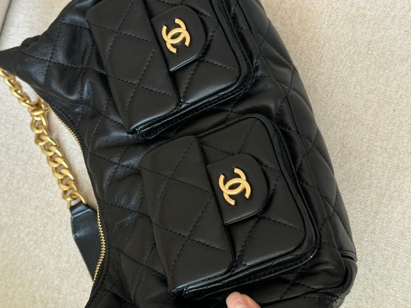 Сумка Chanel 25C Lambskin Shoulder Bag Black/Gold 99934 фото