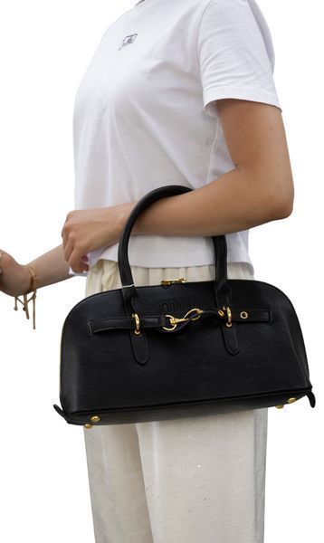 Сумка Miu Miu Aventure Top-Handle Bag in Black Nappa Leather 0482 фото