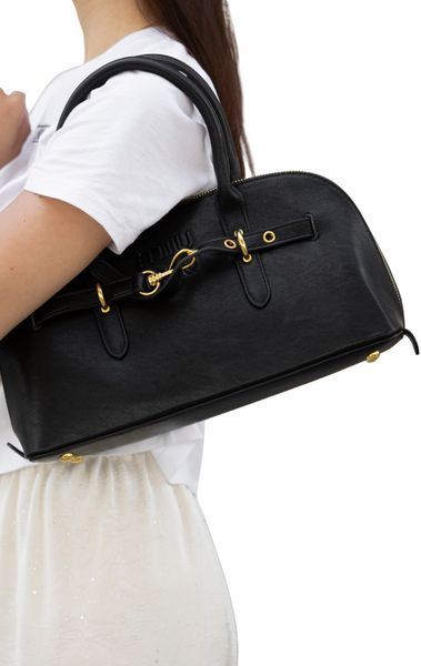 Сумка Miu Miu Aventure Top-Handle Bag in Black Nappa Leather 0482 фото