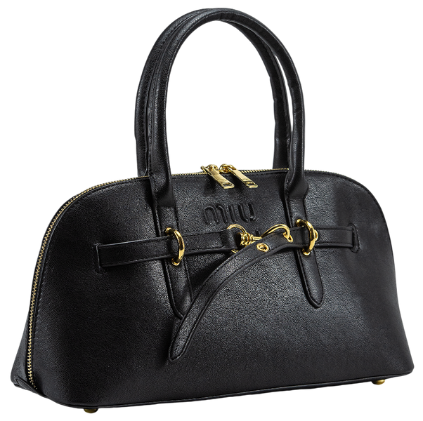 Сумка Miu Miu Aventure Top-Handle Bag in Black Nappa Leather 0482 фото