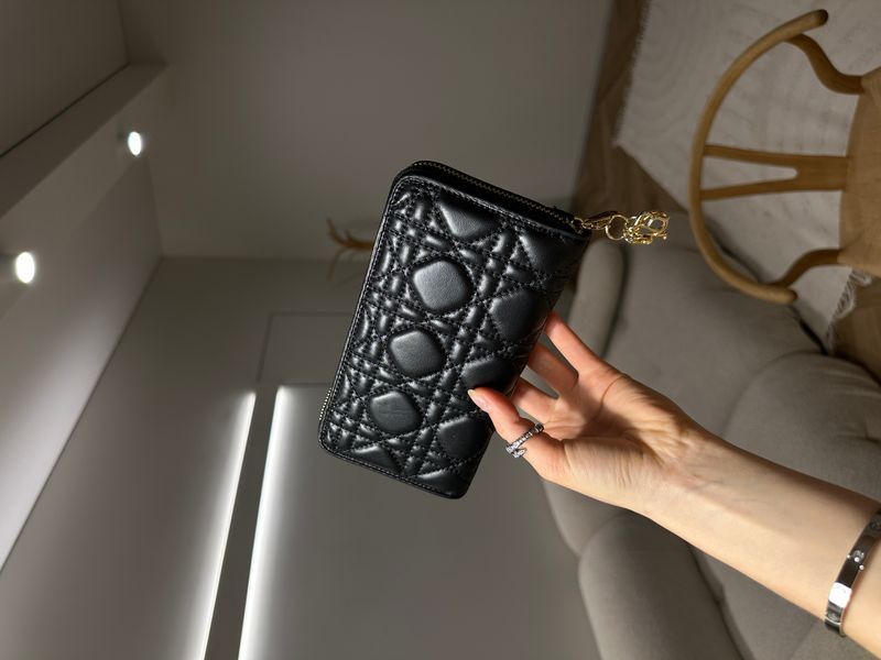 Гаманець Christian Dior Lady Dior Voyageur Wallet Black 88192 фото
