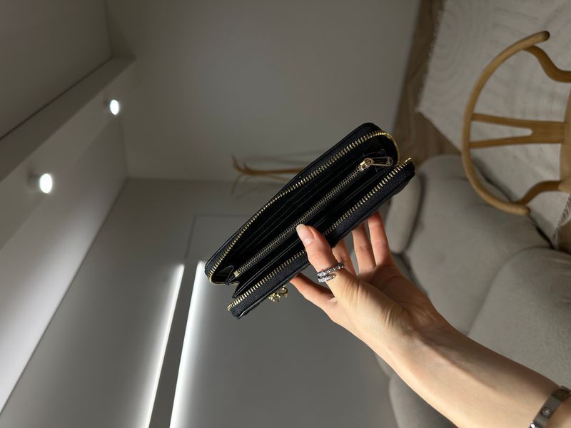 Гаманець Christian Dior Lady Dior Voyageur Wallet Black 88192 фото