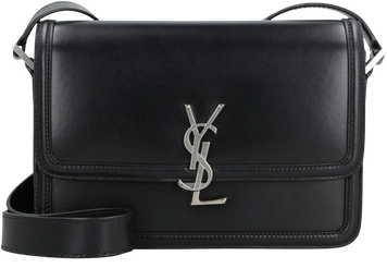 Сумка Saint Laurent Solferino Medium Satchel in Black Smooth Leather/Palladium Hardware 213 фото