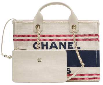Сумка Chanel Medium Deauville Tote Bag Tricolor Canvas 467 фото