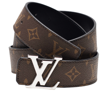 Ремінь Louis Vuitton Initials 35mm Monogram Belt Brown/Silver Buckle 66144 фото