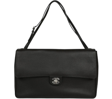 Сумка Chanel Maxi "Souplissimo" Large Flap Bag in Black Caviar Leather with Silver Tone Hardware Premium 649 фото