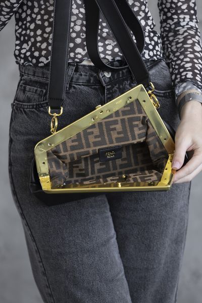 Сумка Fendi First Clutch Shoulder Bag Black 0348 фото