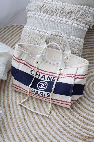 Сумка Chanel Medium Deauville Tote Bag Tricolor Canvas 467 фото