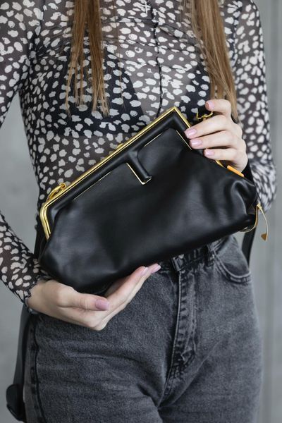 Сумка Fendi First Clutch Shoulder Bag Black 0348 фото