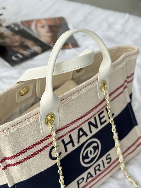 Сумка Chanel Medium Deauville Tote Bag Tricolor Canvas 467 фото