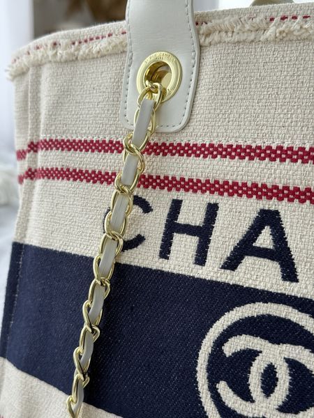 Сумка Chanel Medium Deauville Tote Bag Tricolor Canvas 467 фото