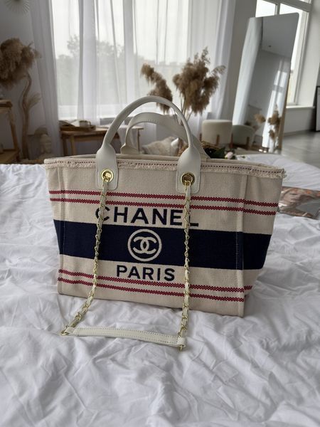 Сумка Chanel Medium Deauville Tote Bag Tricolor Canvas 467 фото
