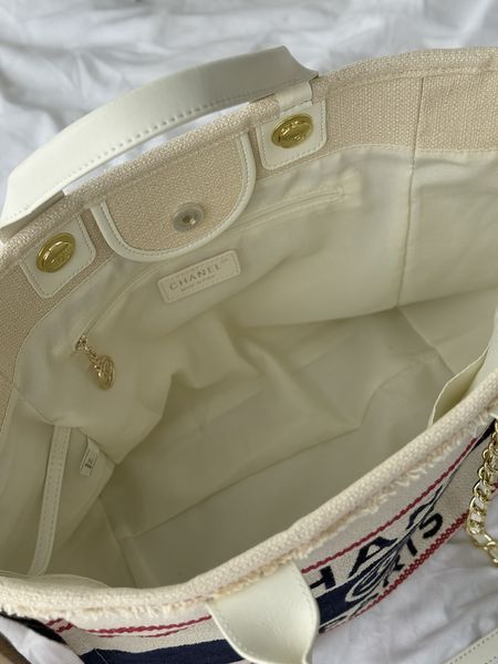 Сумка Chanel Medium Deauville Tote Bag Tricolor Canvas 467 фото