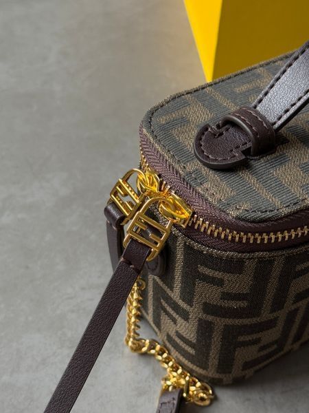 Сумка Fendi Vanity Tobacco Brown FF Jacquard Fabric Mini-bag 991063 фото