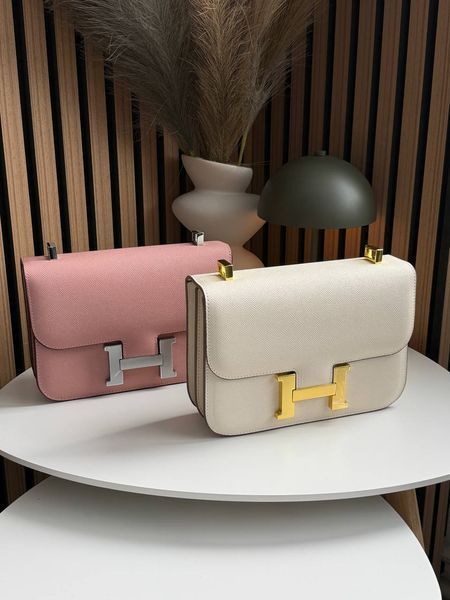 Сумка Hermes Constance 23 Bag in Rose Sakura Epsom Leather/Palladium Hardware 0487 фото