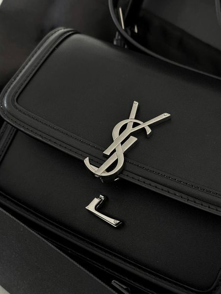 Сумка Saint Laurent Solferino Medium Satchel in Black Smooth Leather/Palladium Hardware 213 фото